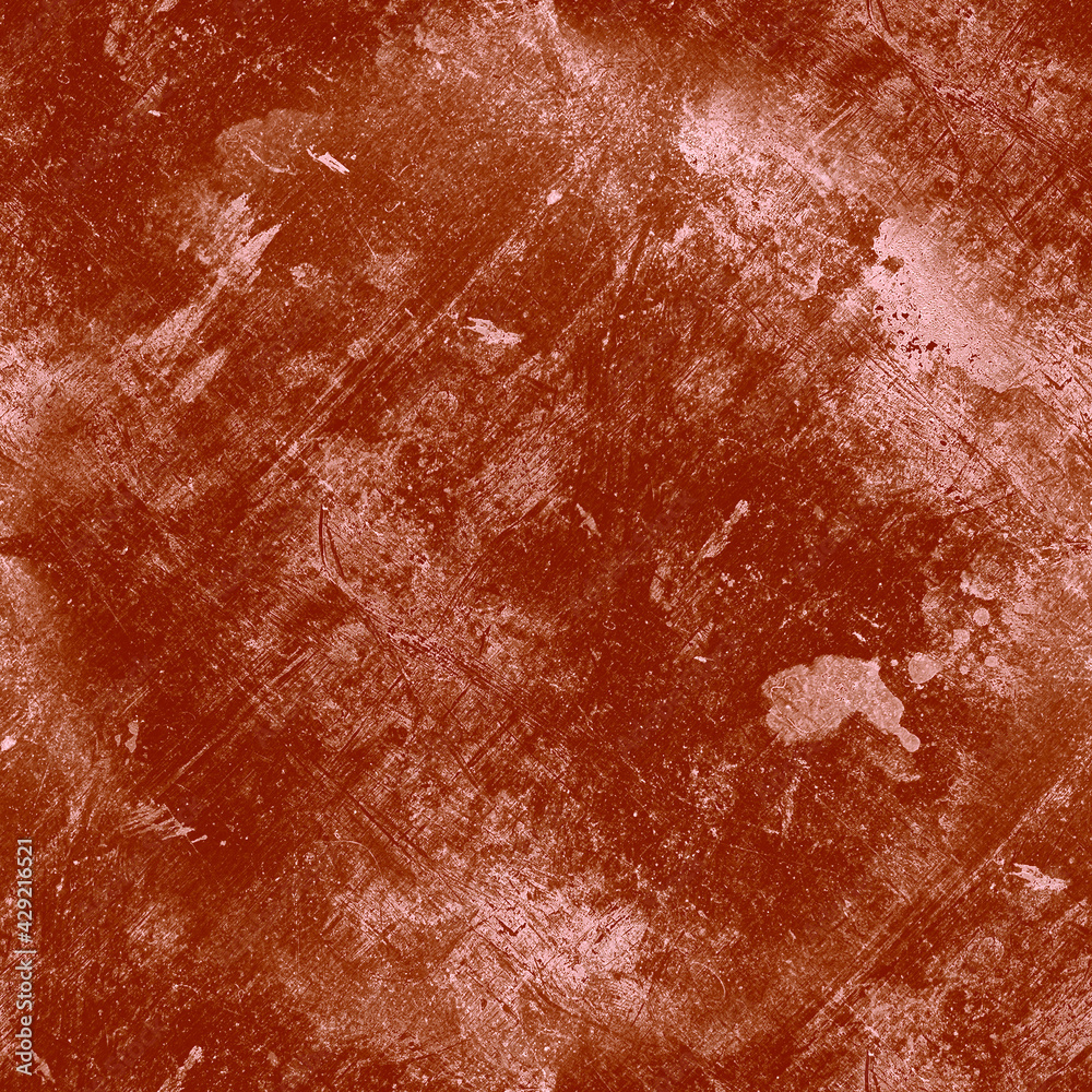 Fototapeta premium Red Dirty Grunge Wallpaper. Aged Dirt Dust Design. Distress Brush Stamp. Graphic Paint Illustration. Old Stone Texture. Vintage Border. Retro Crack Background. Abstract Grunge Wallpaper.