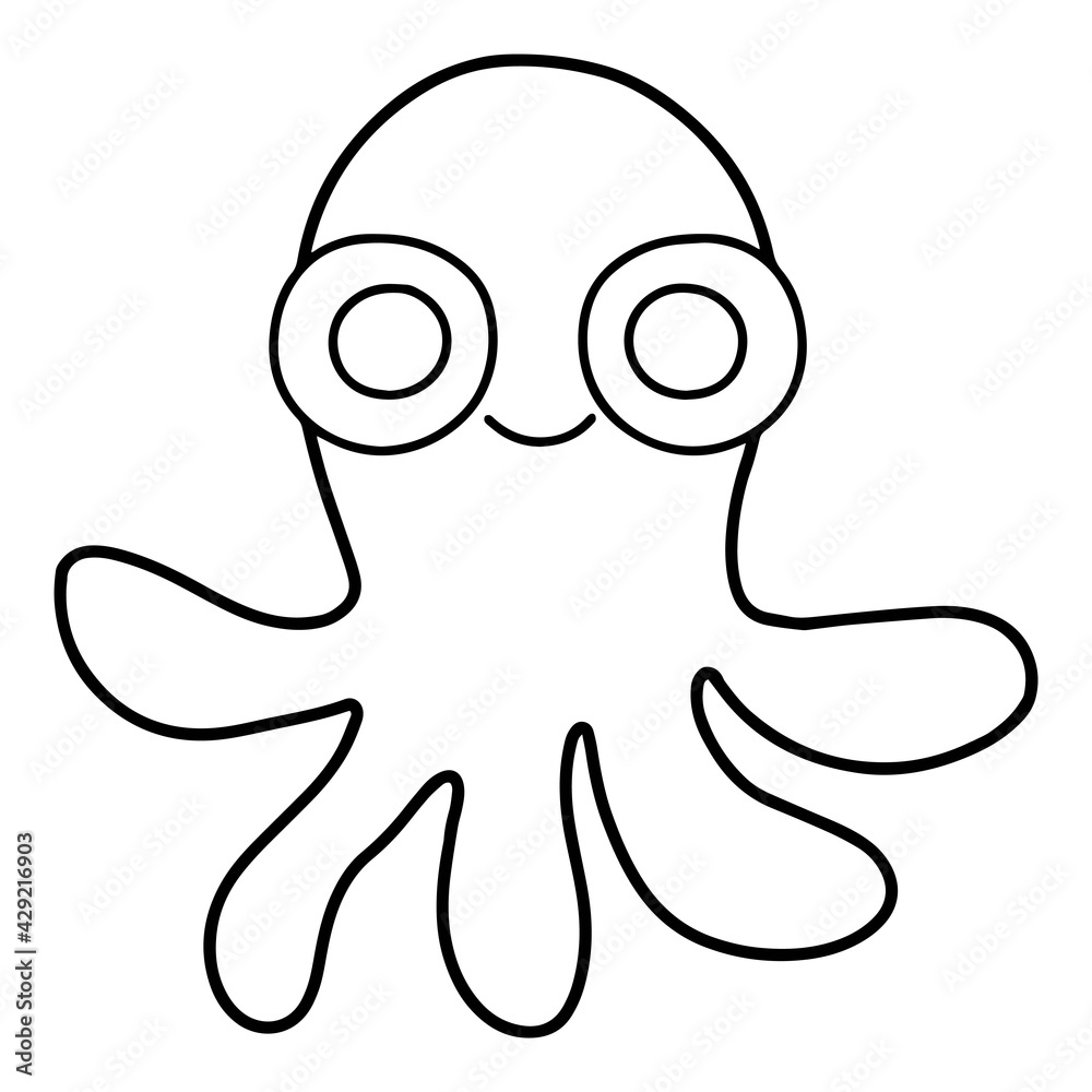 Cartoon Octopus Coloring Book Cute Colouring Vector Vector, Octopus Drawing,  Car Drawing, Cartoon Drawing PNG and Vector with Transparent Background for  Free Download
