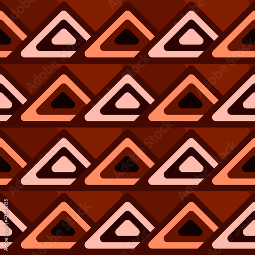 Brown triangles ornament. Vector same broun triangles.