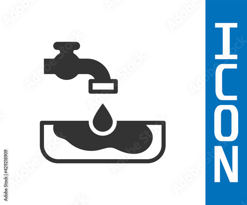 Grey Water problem icon isolated on white background. Poor countries environmental public health related problems. Vector