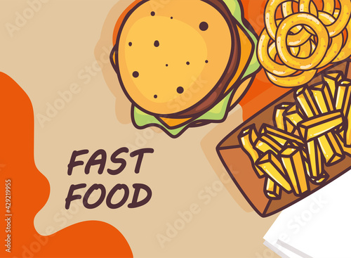 hamburger and french fries