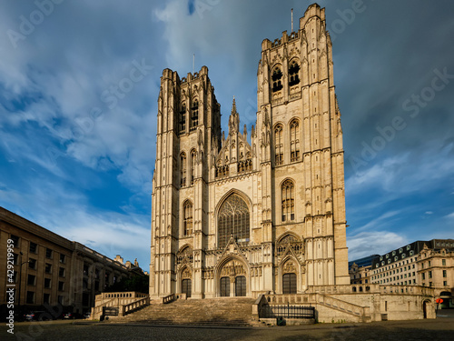 Cathedral of St. Michael and St. Gudula in Brussels, Belgium photo