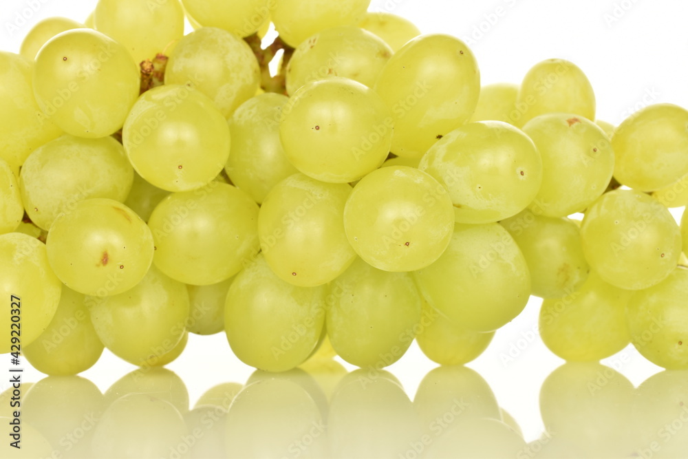 Ripe bunch of grapes, close-up, isolated on black. Ripe bunch of grapes, close-up, isolated on black.