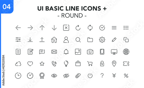 UI BASIC LINE ICONS+ (ROUND)