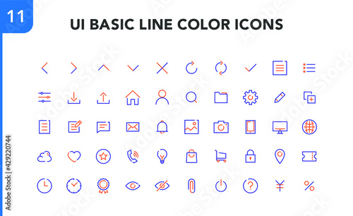 UI BASIC LINE COLOR ICONS