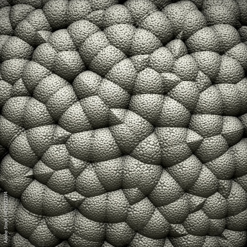 Abstract 3D fractal background with recursive geometric structures that looks alike a macro of foam.