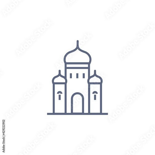 Church line icon - orthodox chapel simple linear pictogram on white background. Vector illustration.