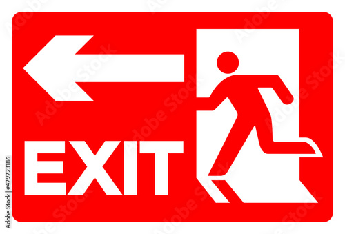 Exit Symbol Sign, Vector Illustration, Isolate On White Background Label. EPS10