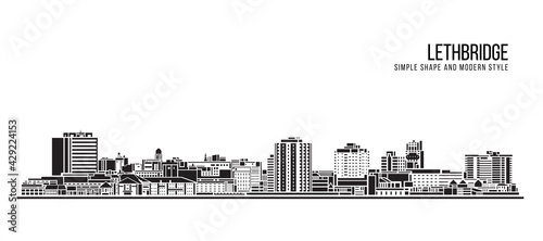 Cityscape Building Abstract Simple shape and modern style art Vector design - Lethbridge