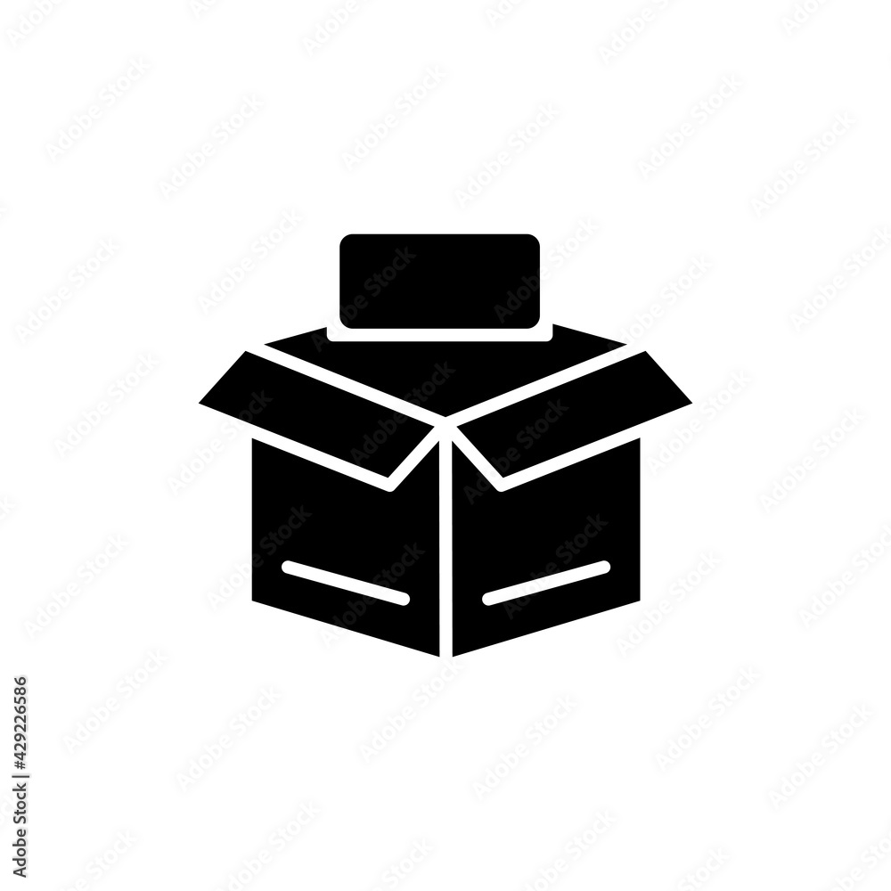 Open box line icon. Editable stroke. Design template vector