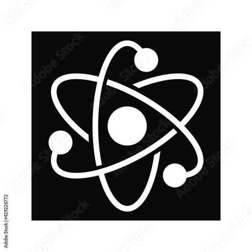 atom icon. molecular sign on white background color editable