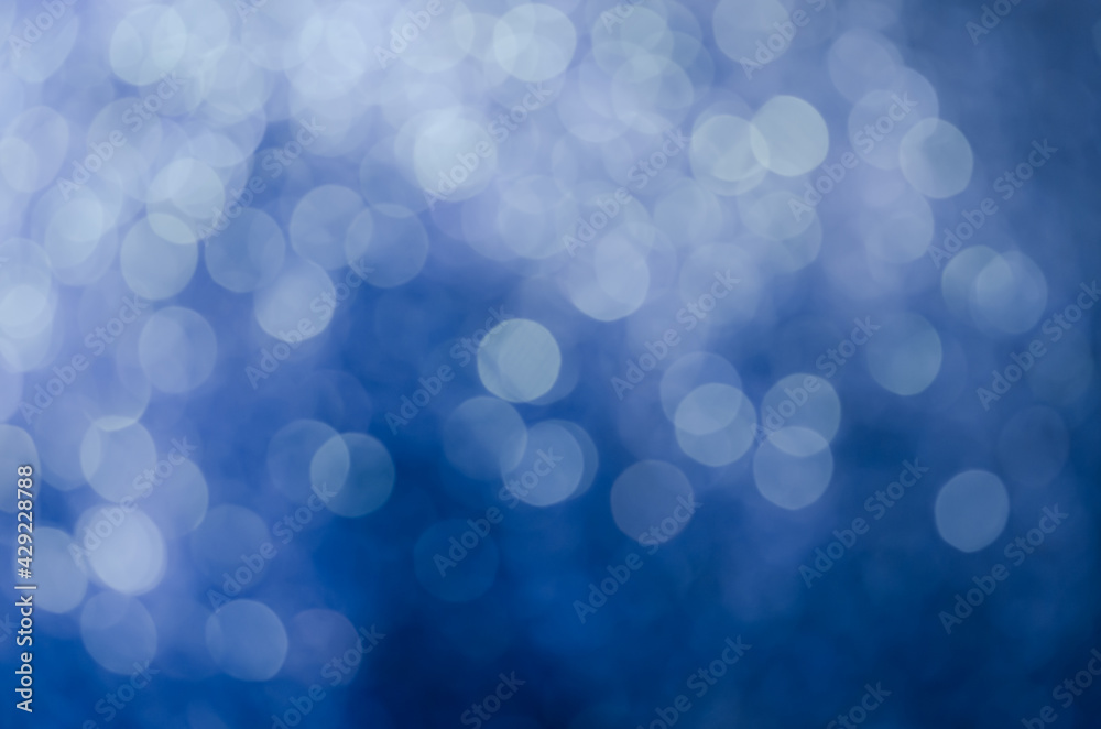 Obraz premium glitter light sparkle blue gorgeous bokeh defocused abstract background shiny.