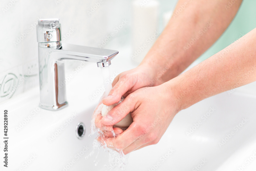 thorough hand washing with soap and water to prevent coronavirus - Image thorough hand washing with soap and water to prevent coronavirus - Image