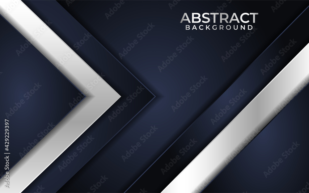 Abstract Navy background with silver line decoration.