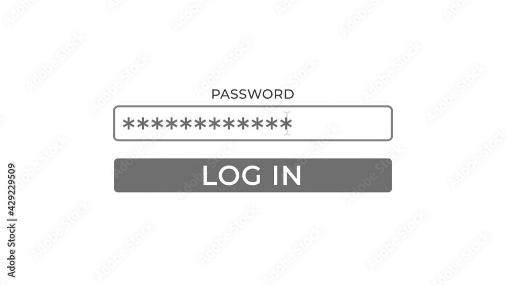 Typing on Password Column and Clicking Log In Button Animation on White Background and Green Screen Typing on Password Column and Clicking Log In Button Animation on White Background and Green Screen