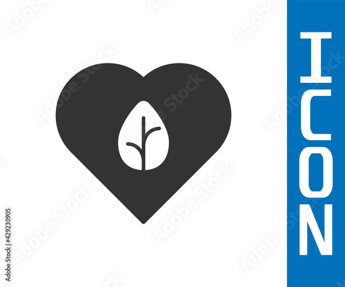 Grey Vegan food diet icon isolated Grey background. Organic, bio, eco symbol. Vegan, no meat, lactose free, healthy, fresh and nonviolent food. Vector