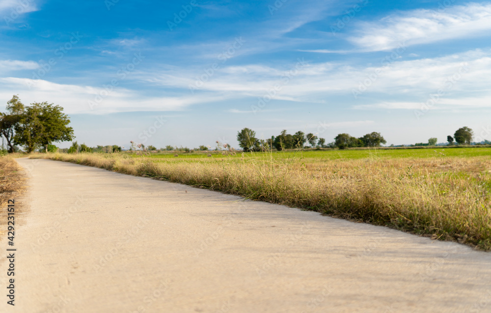 Obraz premium The landscape and the road with sky and clouds, Clearing day and Good weather in the morning.