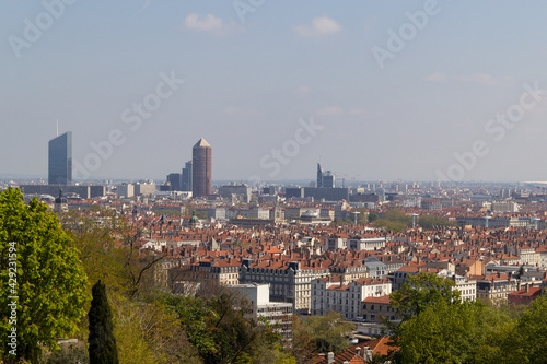 Panoramic view of the city of Lyon  Mont  e de Choulans