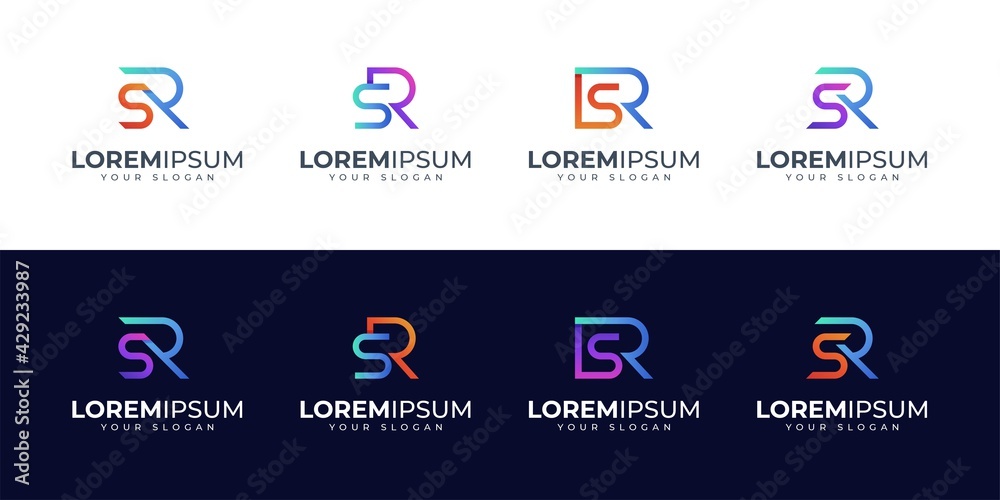 Monogram SR logo design inspiration. S R. RS logo