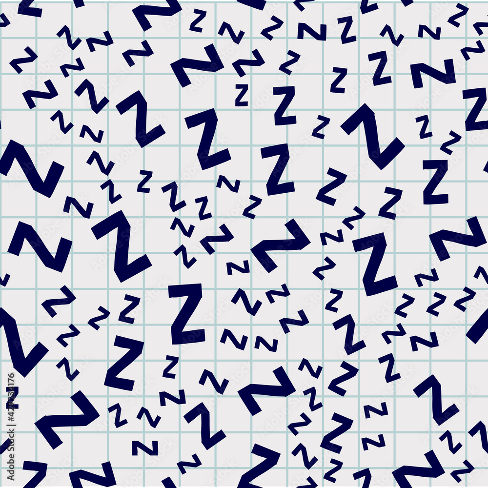 Seamless pattern with cartoon letters z. Can be used for wallpaper, pattern fills, greeting cards, web page backgrounds, scrap booking and textile or fabric. Vector illustration. EPS 10. Seamless pattern with cartoon letters z. Can be used for wallpaper, pattern fills, greeting cards, web page backgrounds, scrap booking and textile or fabric. Vector illustration. EPS 10.