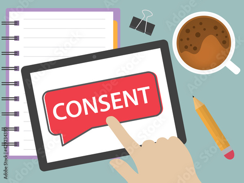 consent word concept- vector illustration