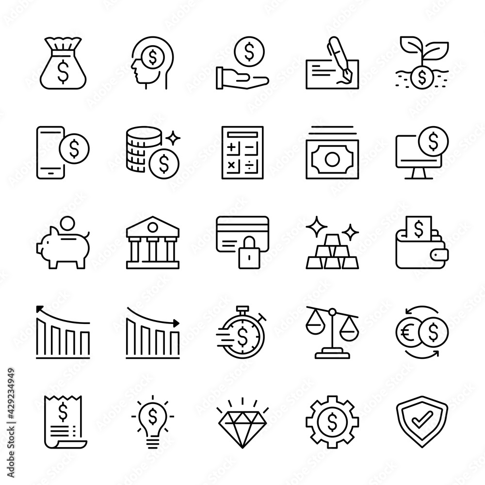 Set of Business and Finance icons, pixel perfect icons, vector illustration. Set of Business and Finance icons, pixel perfect icons, vector illustration.
