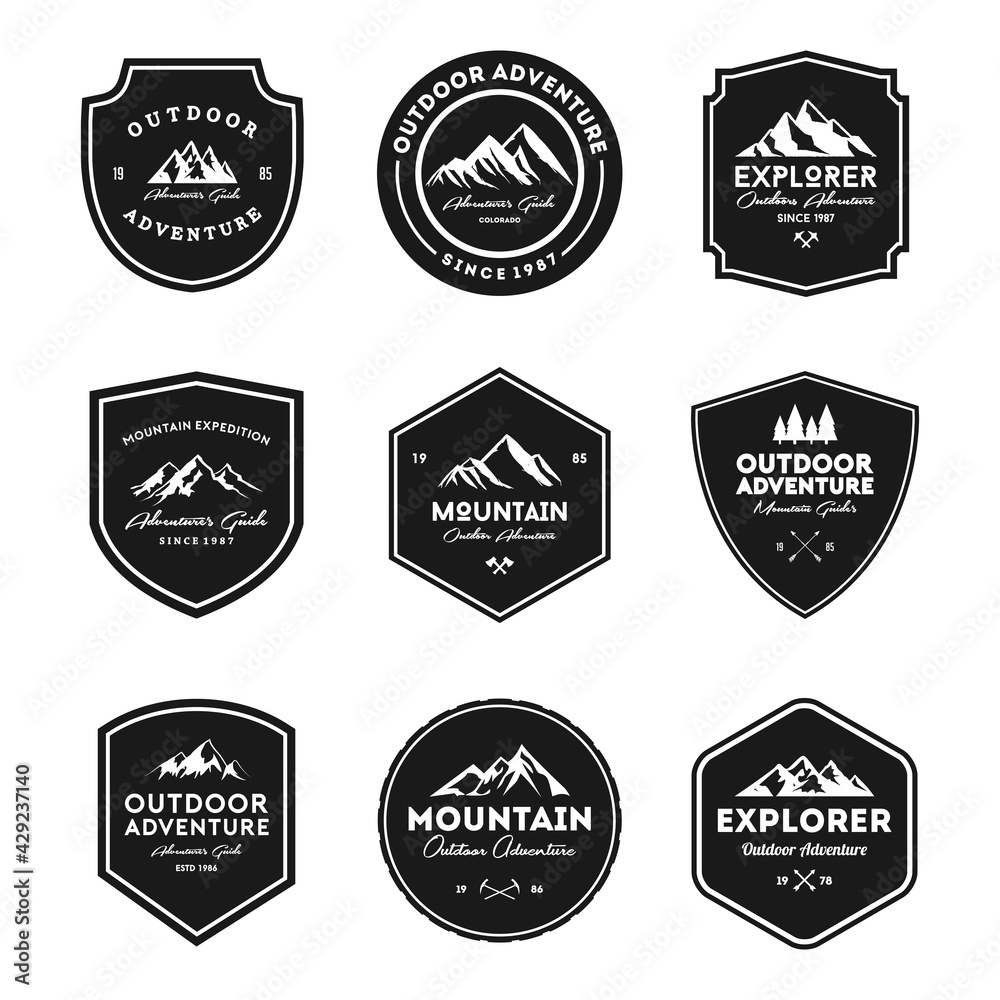 Mountain Outdoor Adventure Emblem Set