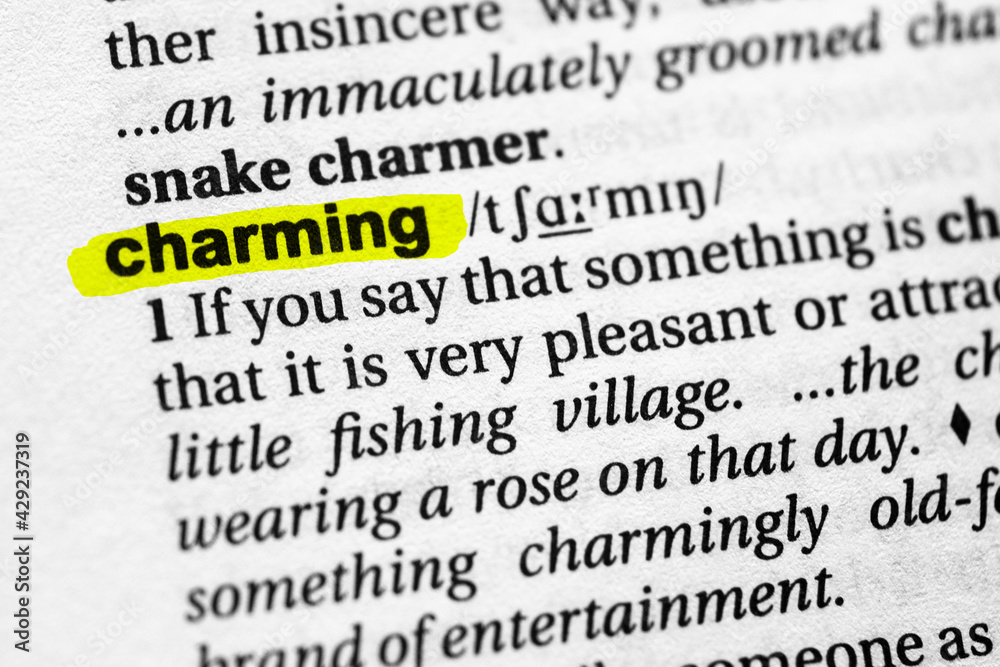 Highlighted word charming concept and meaning Highlighted word charming concept and meaning