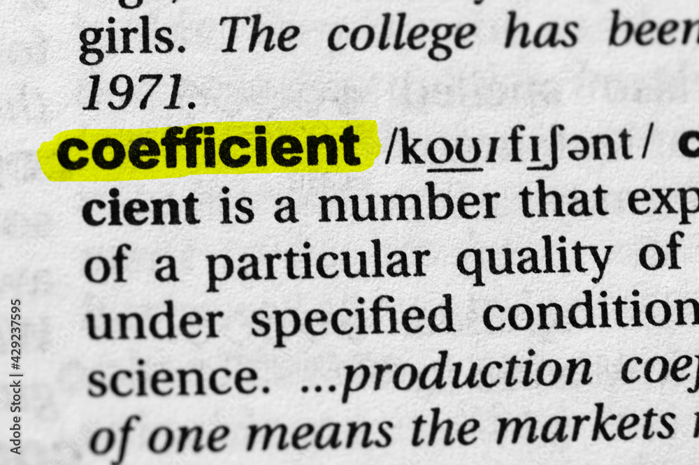 Highlighted word coefficient concept and meaning Highlighted word coefficient concept and meaning