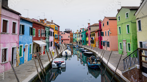 Colorful houses along the canal © Titaphan