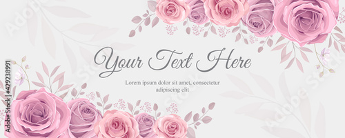 Elegant floral background with beautiful blooming roses