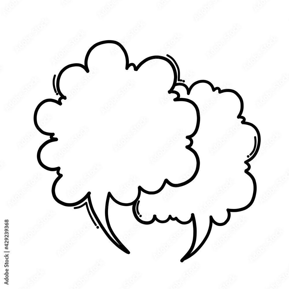 Speech bubble Doodle vector icon. Drawing sketch illustration hand drawn cartoon line eps10 Speech bubble Doodle vector icon. Drawing sketch illustration hand drawn cartoon line eps10