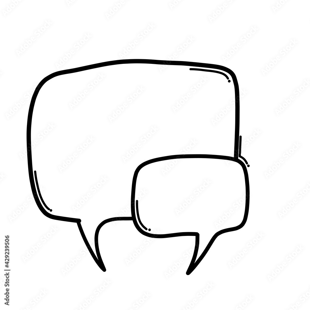 Speech bubble Doodle vector icon. Drawing sketch illustration hand drawn cartoon line eps10