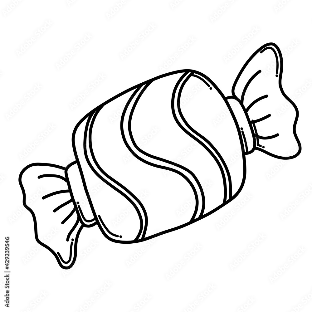 Obraz premium Candy Doodle vector icon. Drawing sketch illustration hand drawn cartoon line eps10