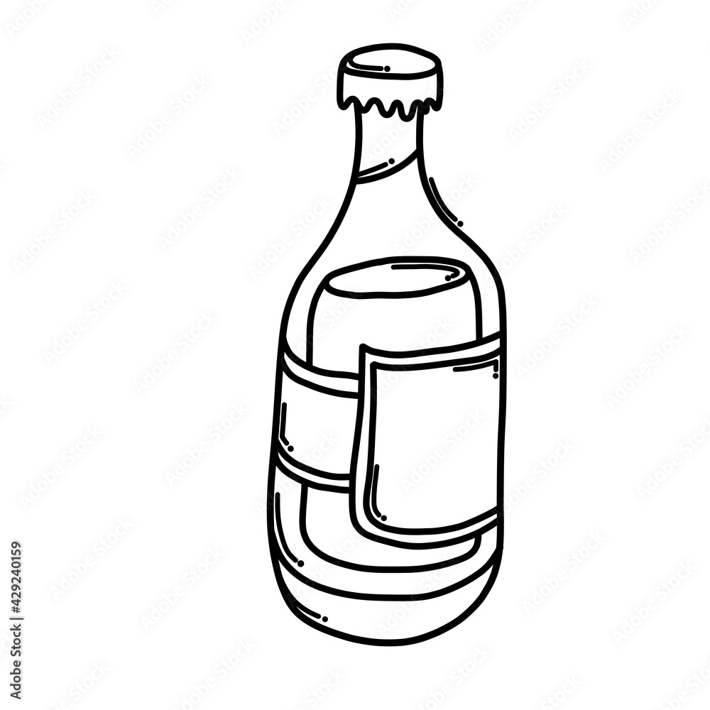 Alcohol bottle Doodle vector icon. Drawing sketch illustration hand drawn cartoon line eps10 Alcohol bottle Doodle vector icon. Drawing sketch illustration hand drawn cartoon line eps10