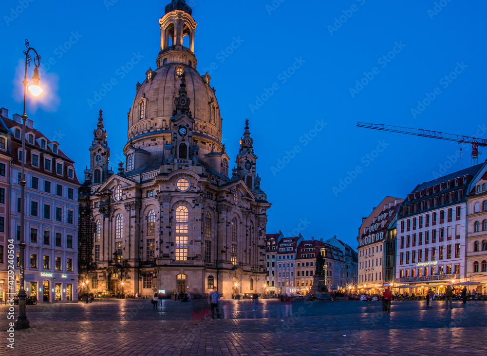 17 May 2019 Dresden, Germany - Lutheran church Dresden Frauenkirche in Dresden