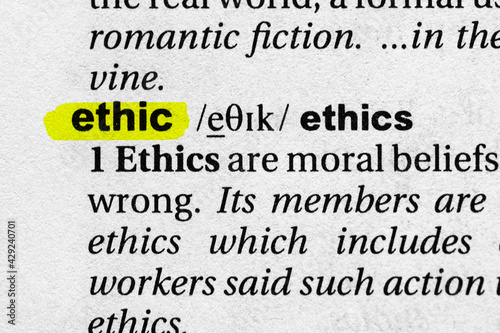 Highlighted word ethic concept and meaning.
