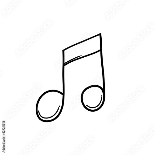 Music note Doodle vector icon. Drawing sketch illustration hand drawn cartoon line eps10