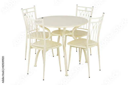 white set of table table chairs