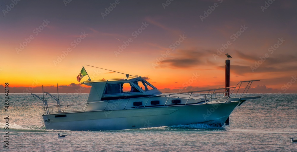 boat at sunset boat at sunset