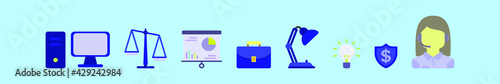 set of integrity cartoon icon design template with various models. vector illustration isolated on blue background
