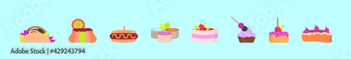 set of appetizers cartoon icon design template with various models. vector illustration isolated on blue background