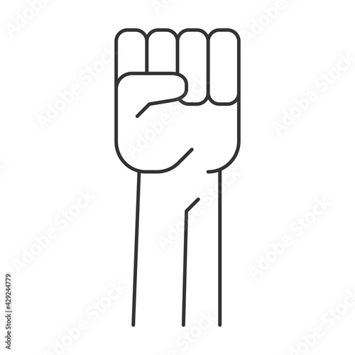 Rised fist bump. Isolated vector icon