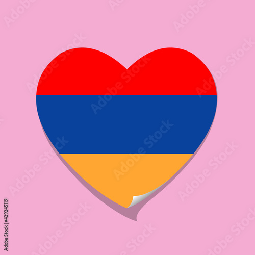 I love Armenia flag heart