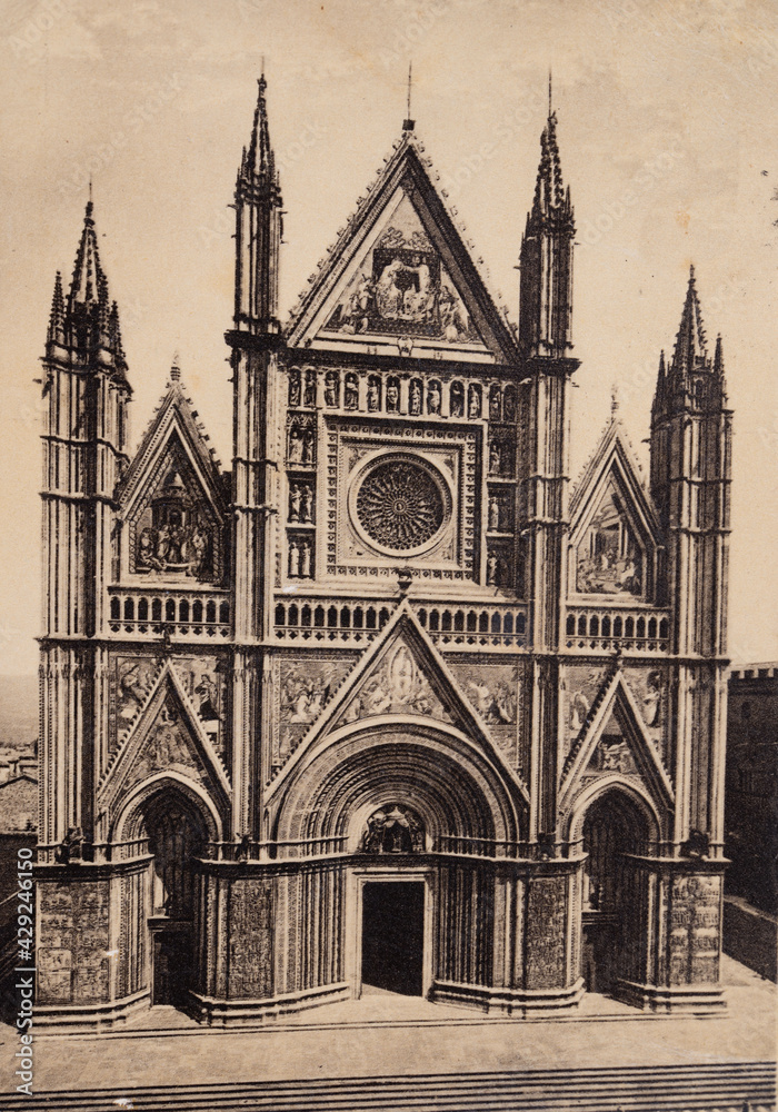 cathedral of orvieto in the 1950s