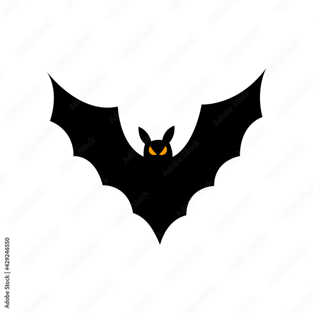Bat silhouette - Halloween vector illustration isolated on white background Bat silhouette - Halloween vector illustration isolated on white background