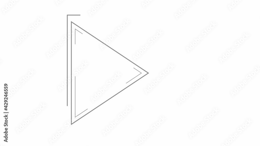 Lines drawing animation. Play button covered over text: play your life. Motivation concept to stop dreaming about your life and start play your life. White background. Lines drawing animation. Play button covered over text: play your life. Motivation concept to stop dreaming about your life and start play your life. White background.