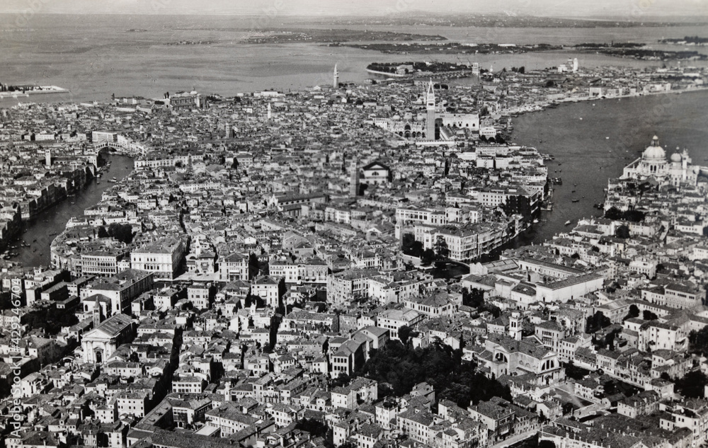 Venice aerial view in the 50 years