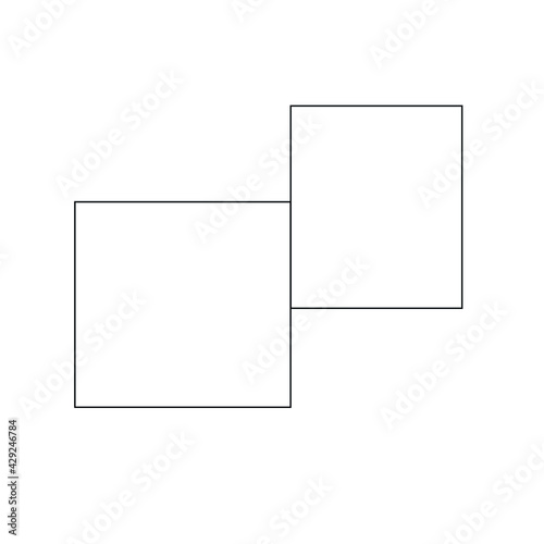 Mechanical equipment symbol (tenderer), consisting of a rectangle and a black square on a white background