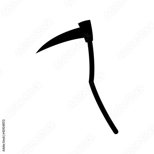 Reaper of death, scythe, vector illustration on a white background